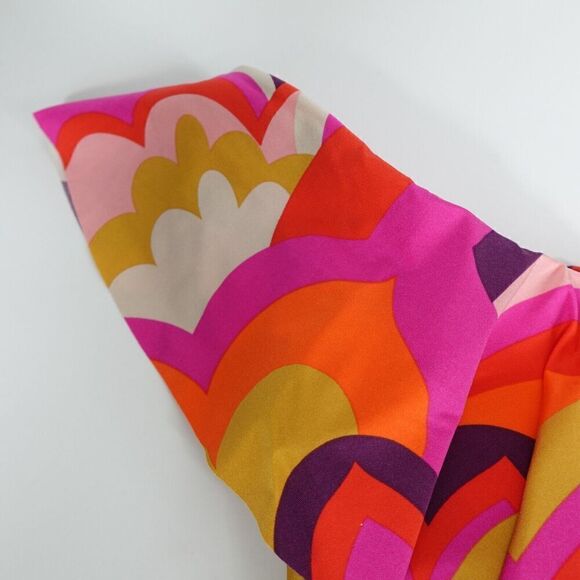 Trina Turk Womens Fan Faire Off The Shoulder Ruffle Bandeau Swim Top Size 4 - Picture 4 of 9